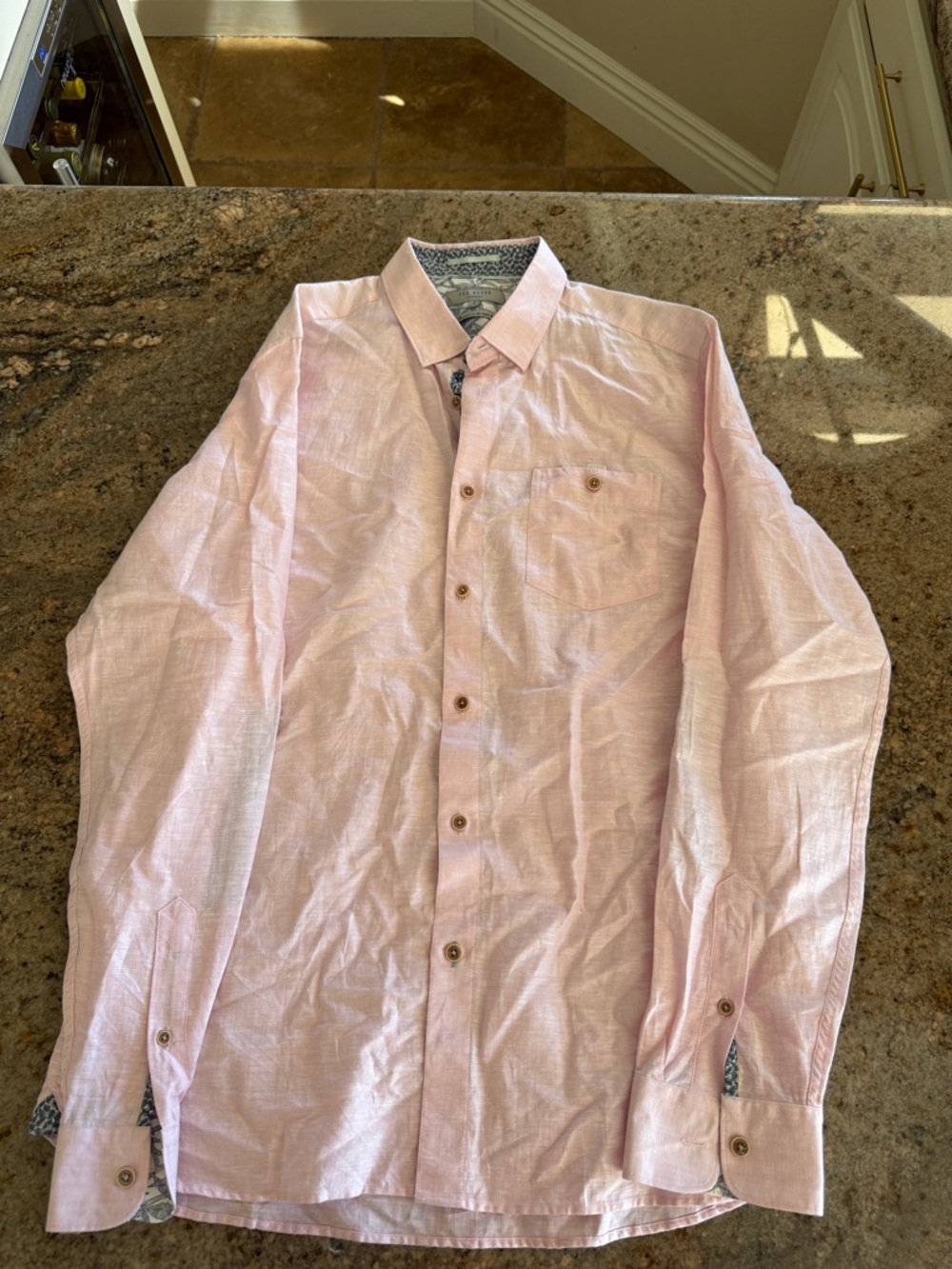 Ted Baker Light Pink Long-Sleeve Dress Shirt